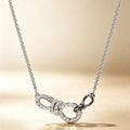 Asymmetric Double Bow Necklace in Silver Tone