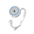 Blue Evil Eye Disc Spinner Ring