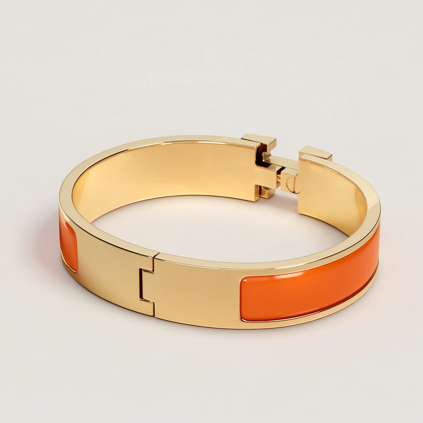 Signature H-Clasp Bangle – Minimalist & Secure Lock Bracelet, Everyday Luxury