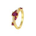 Bague de luxe simple et légère en diamant rouge