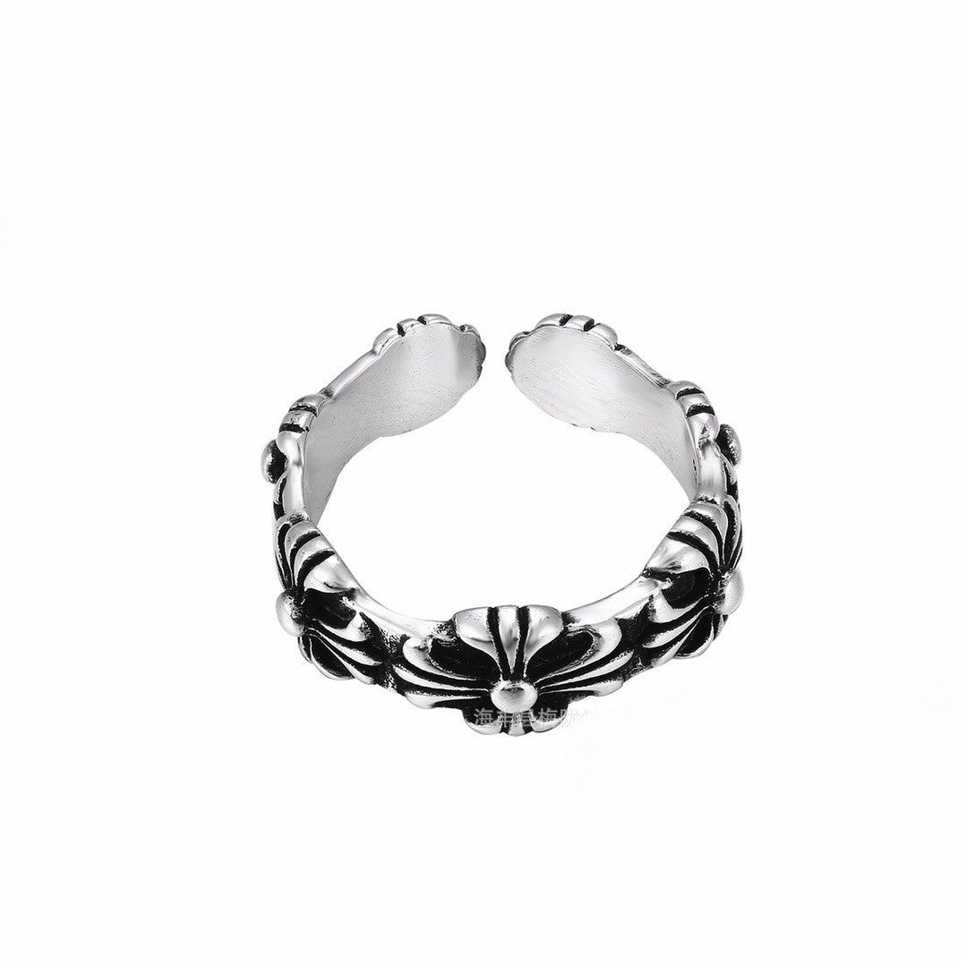 CH-S925 Silver Plated Vintage Open Hip Hop Ring(12)