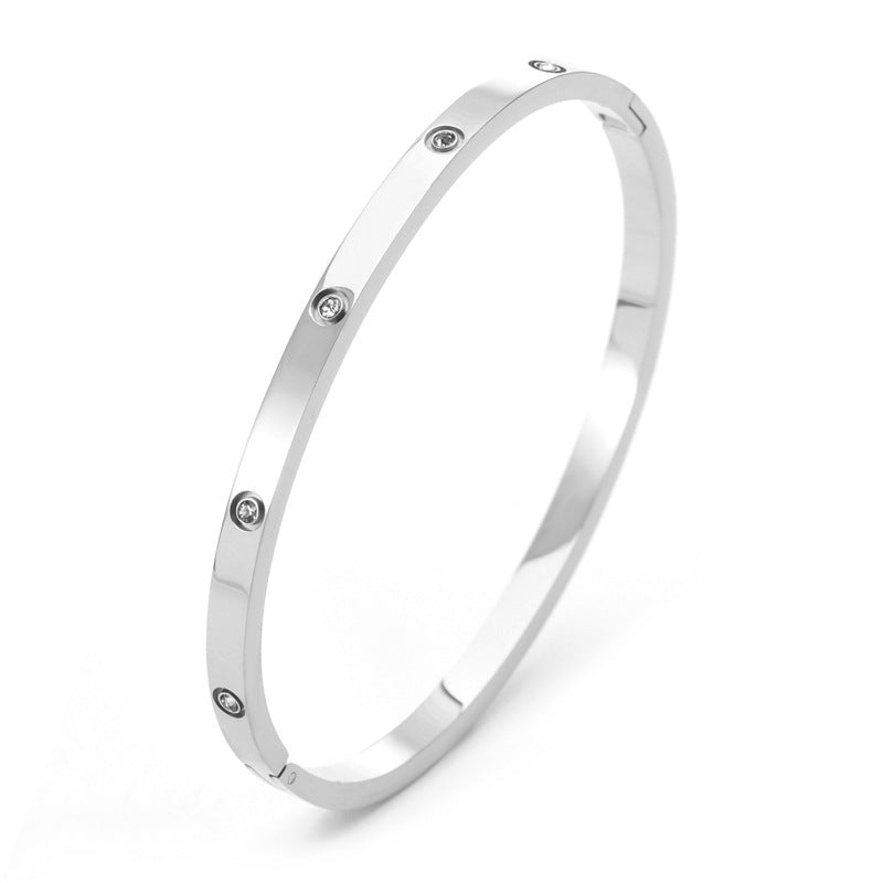 4mm diamond studded buckle bracelet