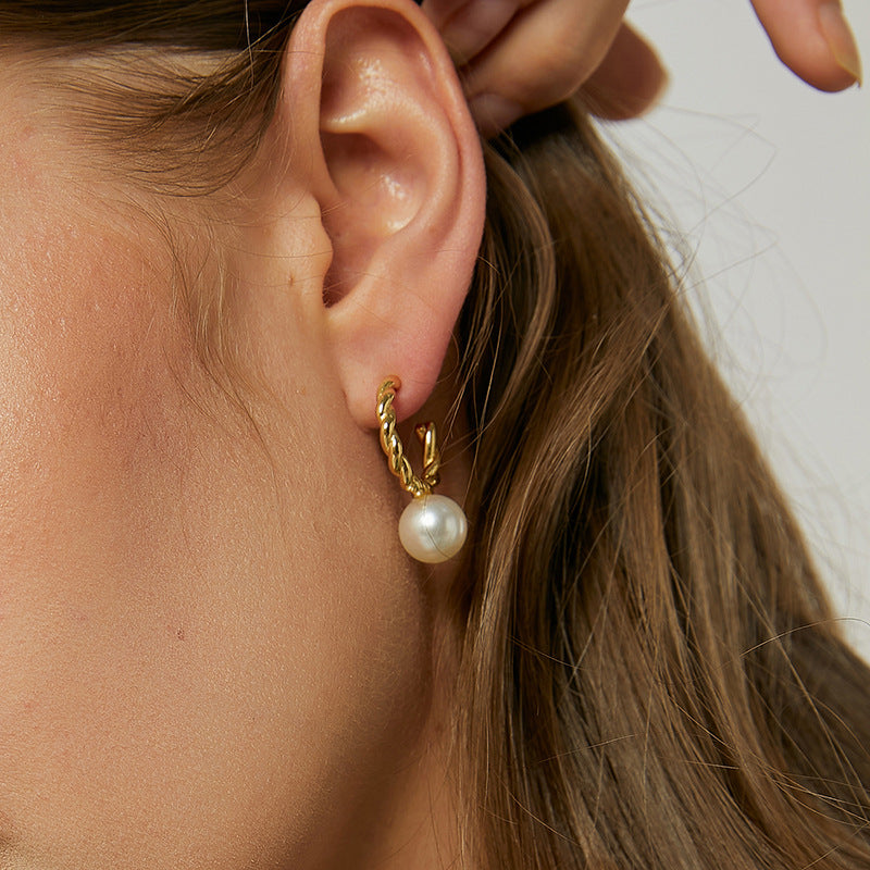 Shell and pearl earrings