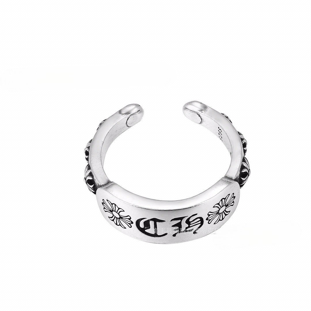 CH-S925 Silver Plated Vintage Open Hip Hop Ring(13)