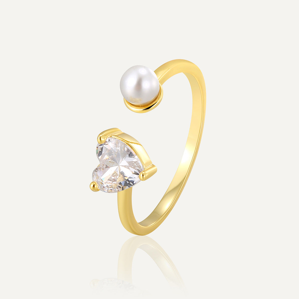 Love diamond pearl ring