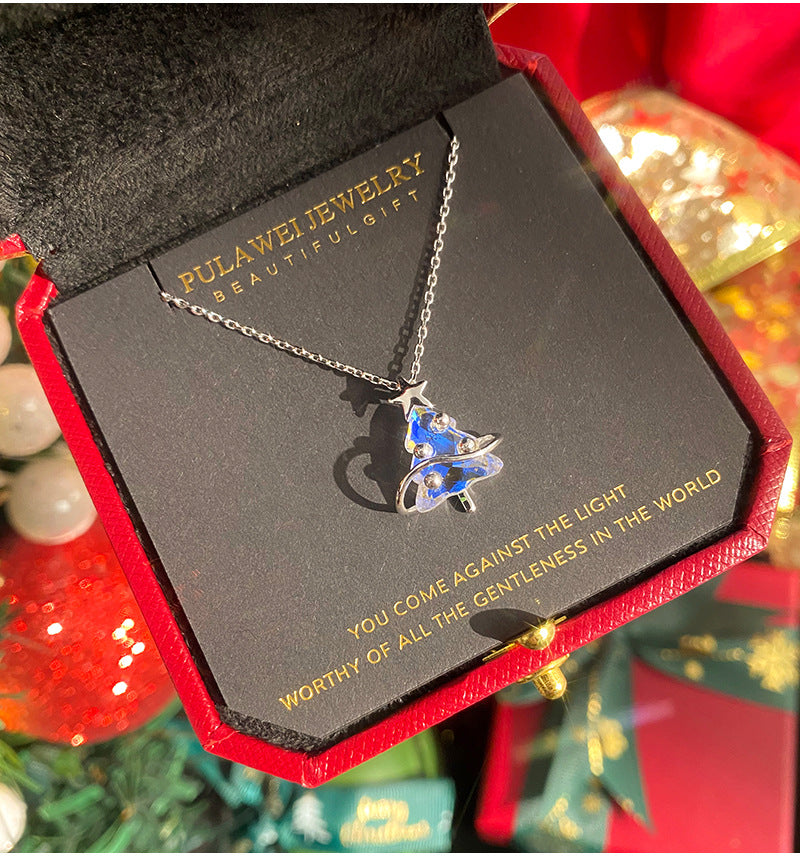Christmas Tree Necklace Sterling Silver