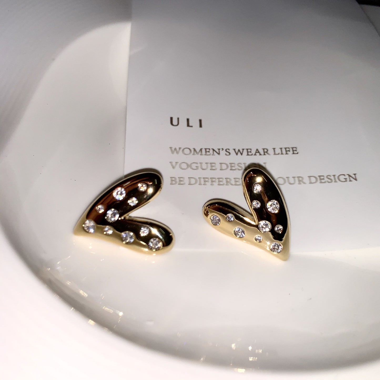 Alien Diamond Heart Earrings