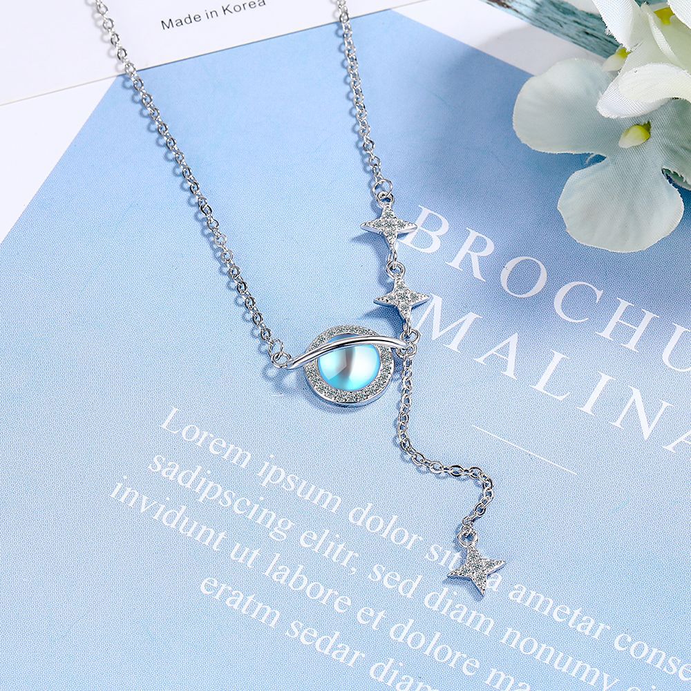 Collier Planète Pierre de Lune