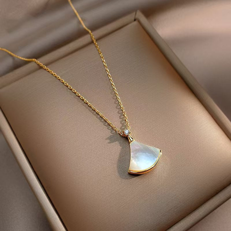 Shell skirt pendant necklace