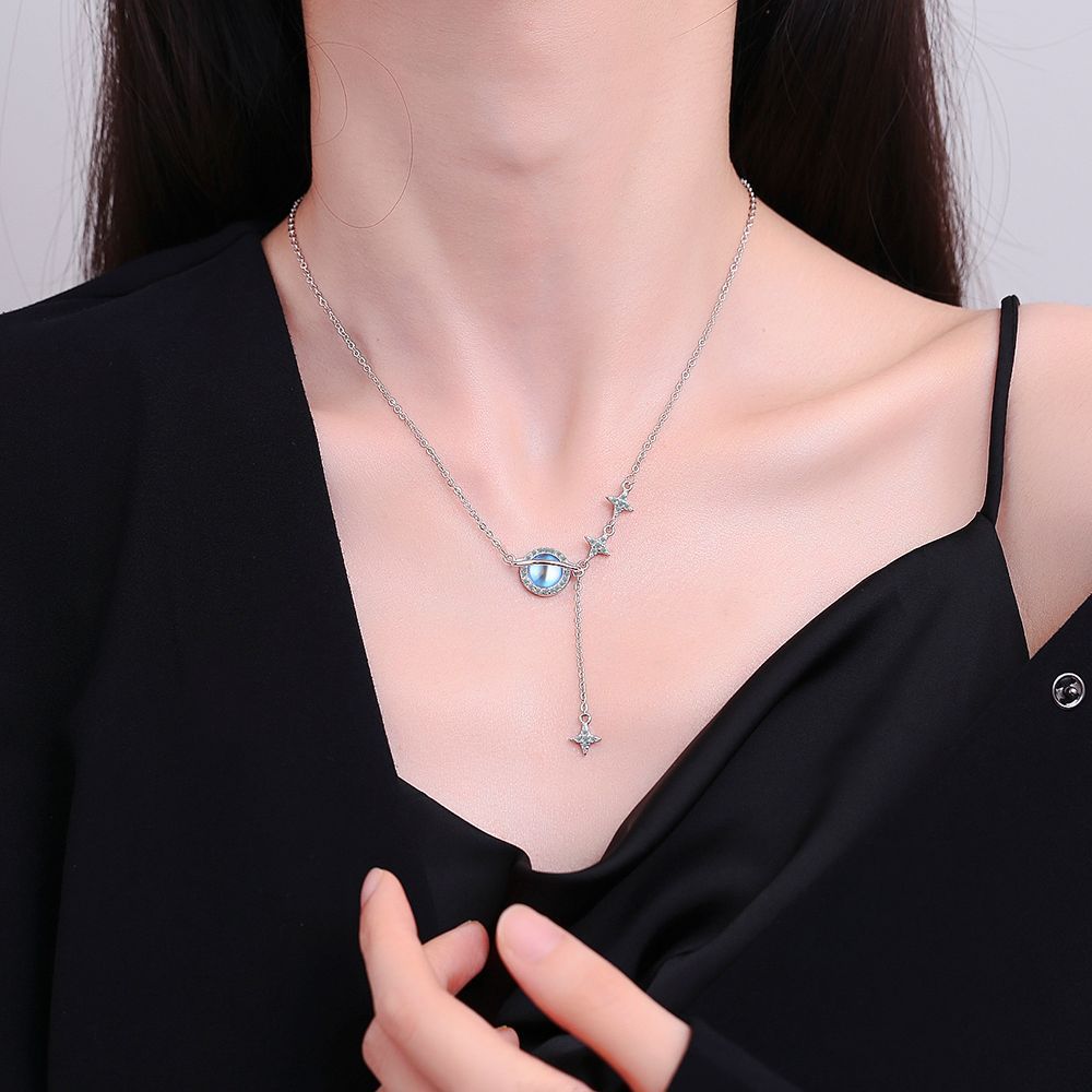 Collier Planète Pierre de Lune