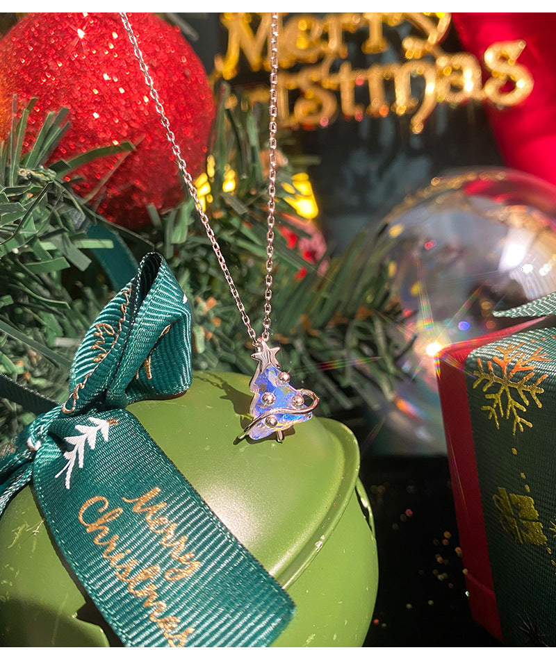 Christmas Tree Necklace Sterling Silver