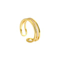 Multi layer wide face diamond ring