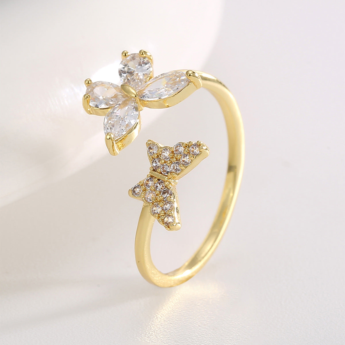 Butterfly diamond ring