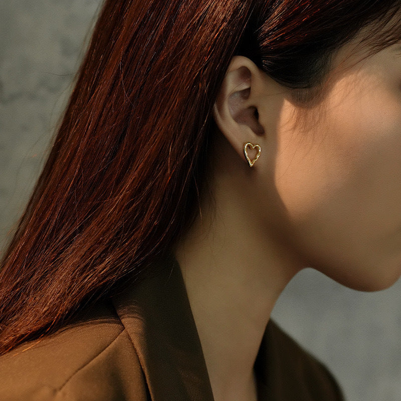 Minimalist Irregular Heart shaped Earrings