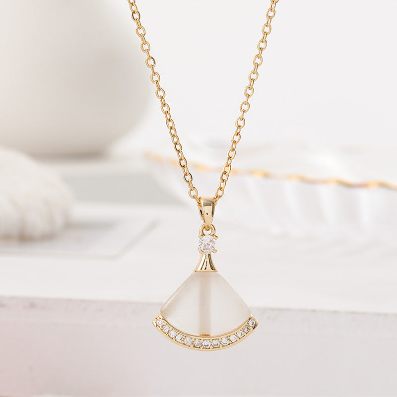 Shell skirt pendant necklace