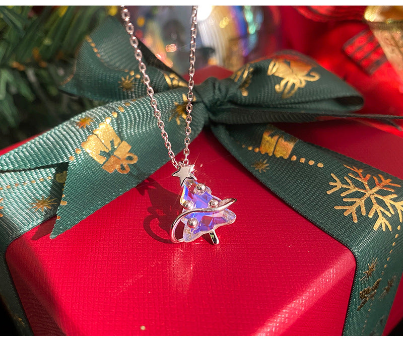 Christmas Tree Necklace Sterling Silver