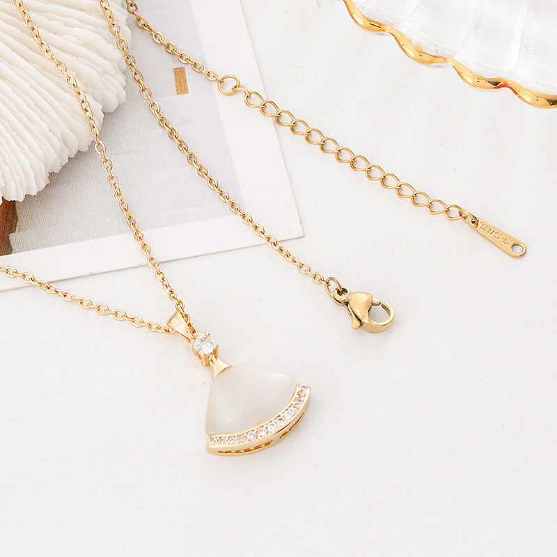 Shell skirt pendant necklace