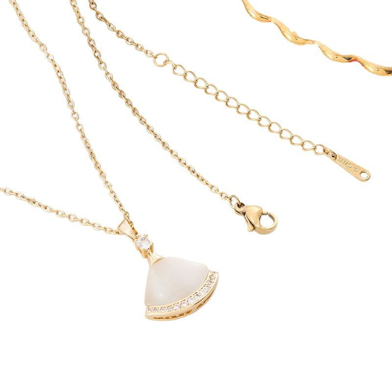Shell skirt pendant necklace