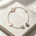 Mixed Metal Star Bracelet with Crystal Accents