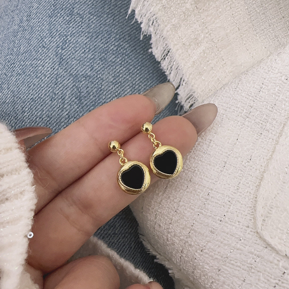Black Onyx Love Earrings