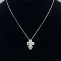 Pavé Flower Doll Pendant Necklace