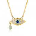 Blue Crystal Evil Eye Necklace & Bracelet