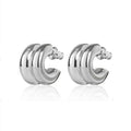 Stainless Steel C-Hoop Earrings – Gold, Silver & Two-Tone
