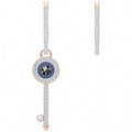 Crystal Evil Eye Key Drop Earrings – Rose Gold Tone
