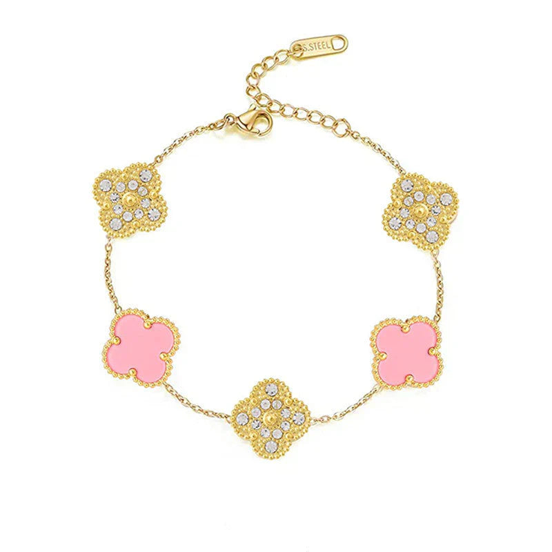 Luckcoo Diamond-Inspired Clover Bracelet – Elegant Everyday Luxury
