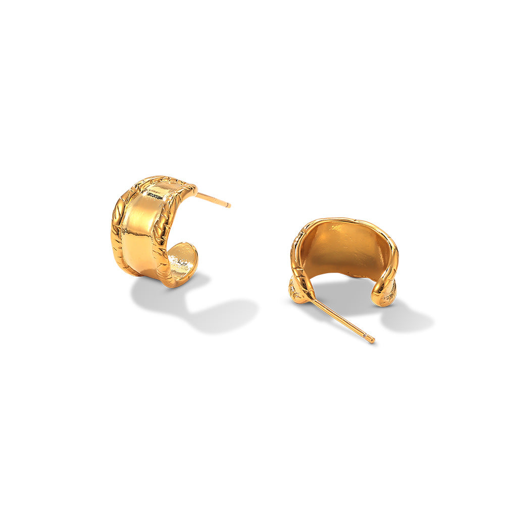 Wide irregular sculptural hoop earrings by LuckCoo