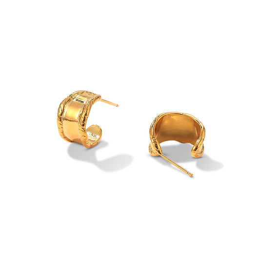 Wide irregular sculptural hoop earrings by LuckCoo