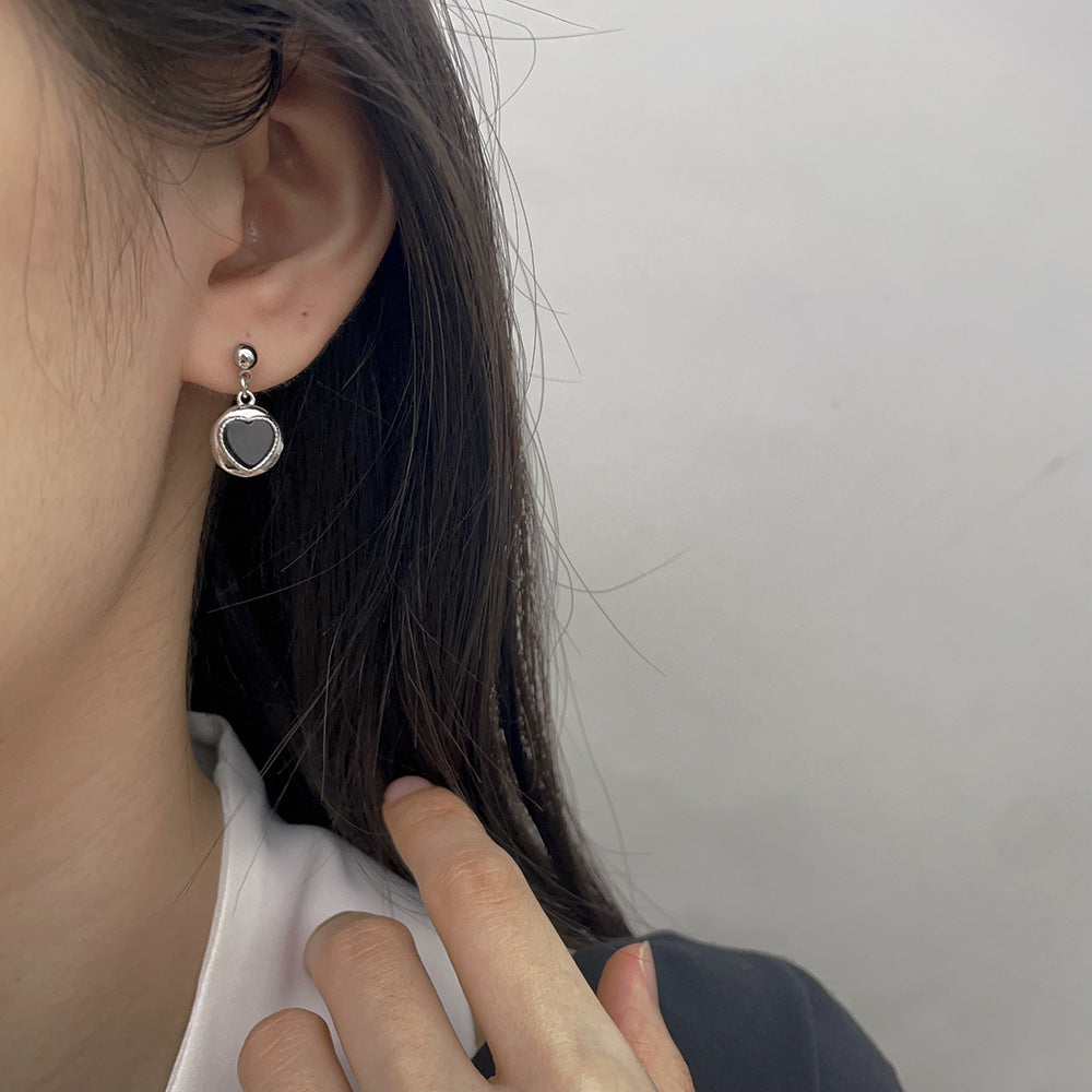 Black Onyx Love Earrings