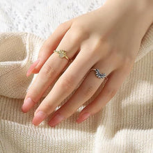 Sun and moon adjustable open rings worn on a hand