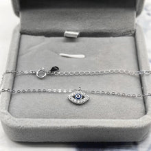 Silver-tone evil eye pendant necklace clasp and extender chain