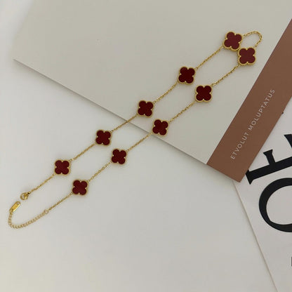 Ten-flower four-leaf clover necklace – Elegant Gift for Her, Waterproof & Tarnish Free