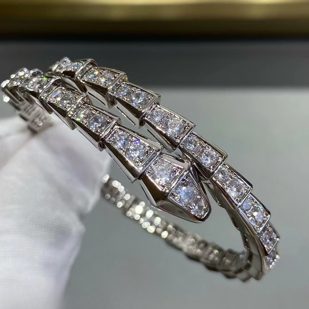 Serpent Aura Bangle – Minimalist Snake Wrap Bracelet, 18K Gold Plated Edition