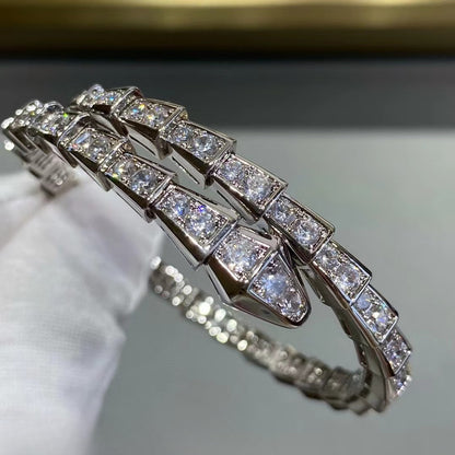 Serpent Aura Bangle – Minimalist Snake Wrap Bracelet, 18K Gold Plated Edition