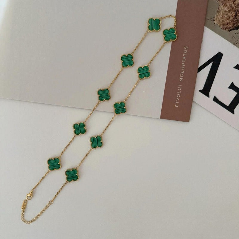 Ten-flower four-leaf clover necklace – Elegant Gift for Her, Waterproof & Tarnish Free