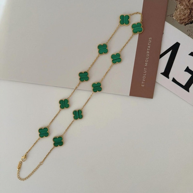 Ten-flower four-leaf clover necklace – Elegant Gift for Her