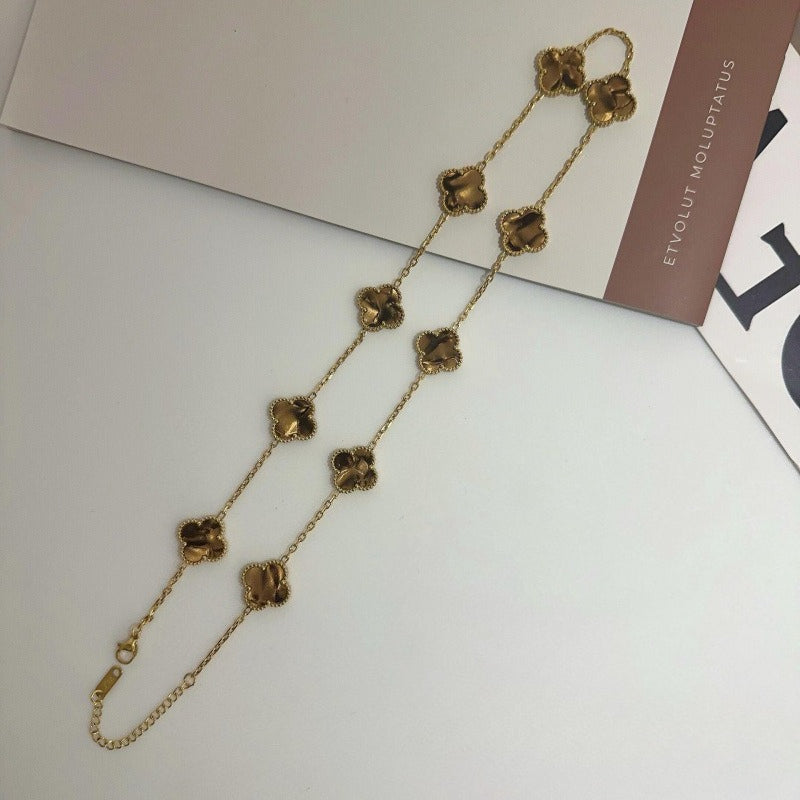 Ten-flower four-leaf clover necklace – Elegant Gift for Her, Waterproof & Tarnish Free