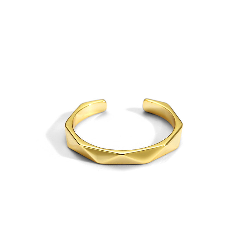 Bague fine géométrique 