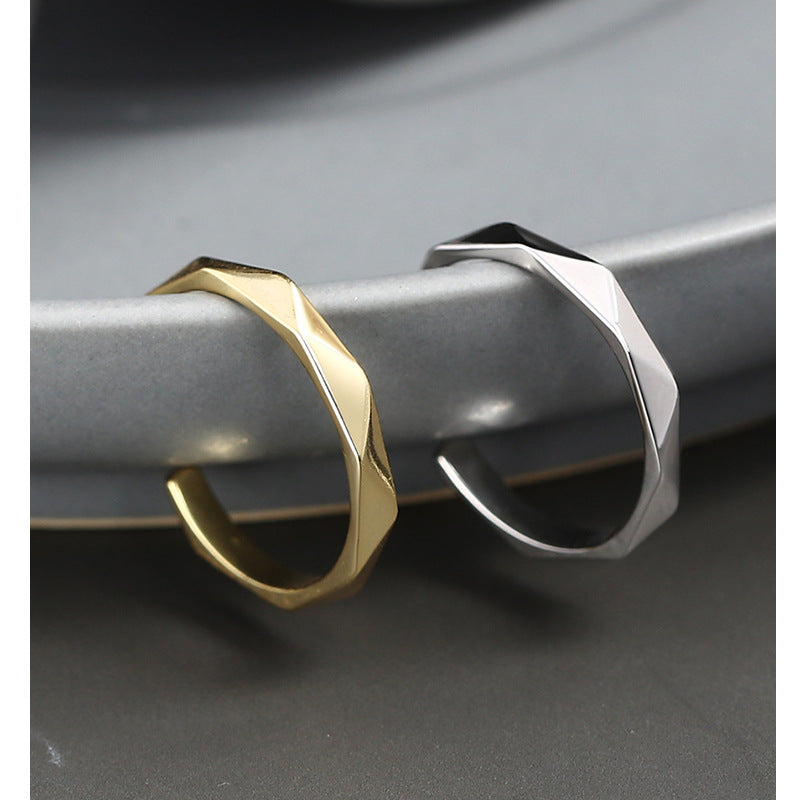 Bague fine géométrique 