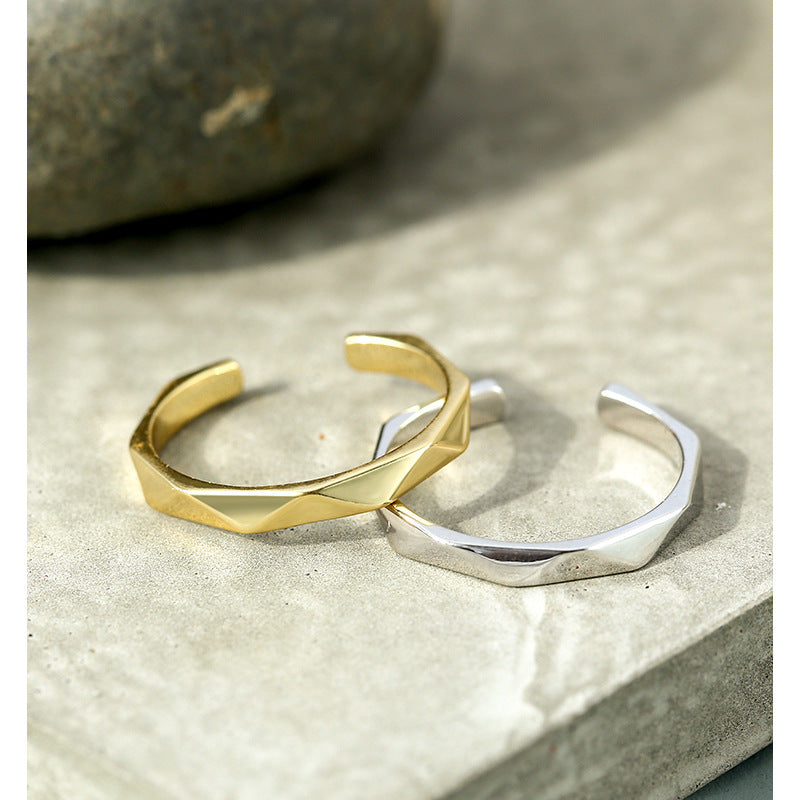 Bague fine géométrique 