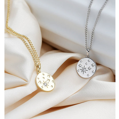 Round Diamond Star Necklace
