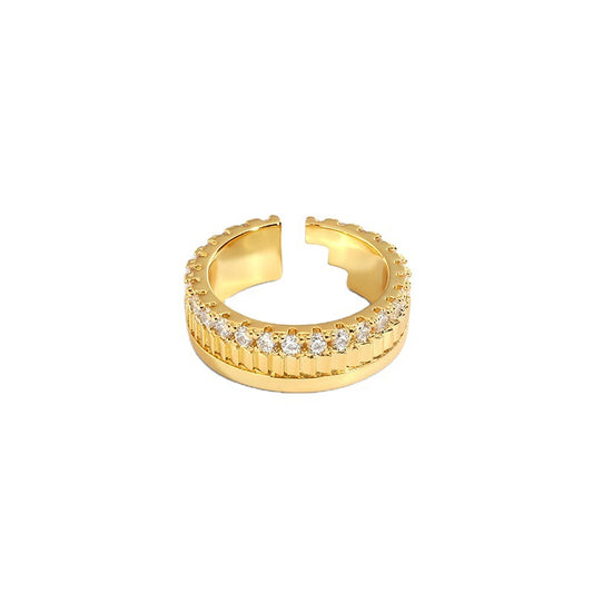 Geometric Diamond Angle Gold-plated Diamond Ring