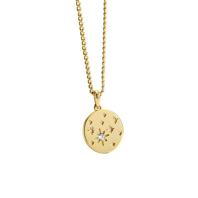 Round Diamond Star Necklace