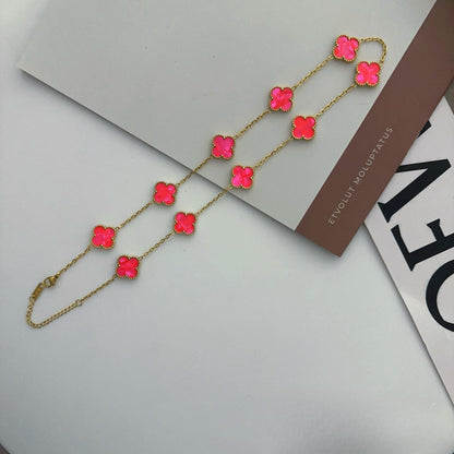 Ten-flower four-leaf clover necklace – Elegant Gift for Her, Waterproof & Tarnish Free