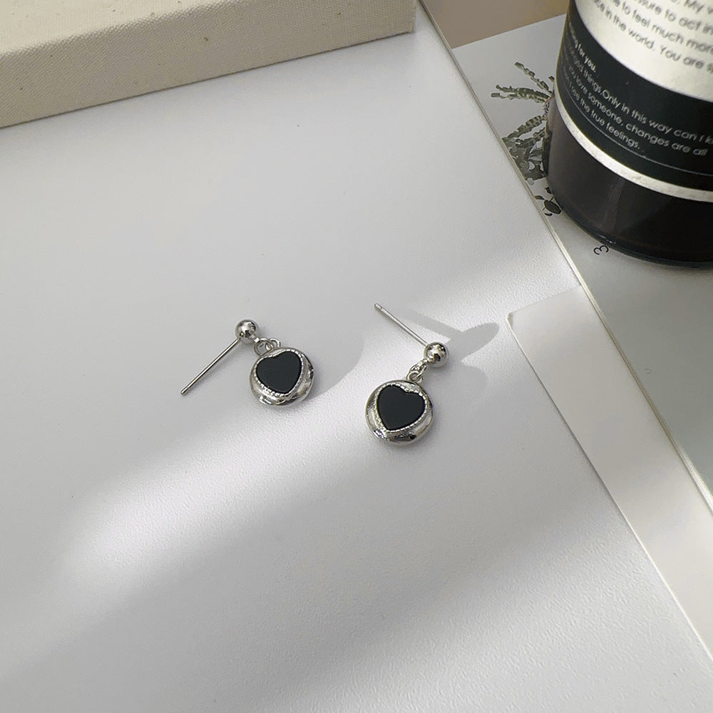 Black Onyx Love Earrings