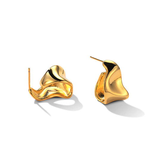 Irregular C-shaped Geometric Earrings