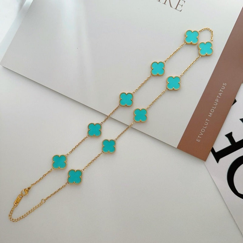 Ten-flower four-leaf clover necklace – Elegant Gift for Her LuckCoo